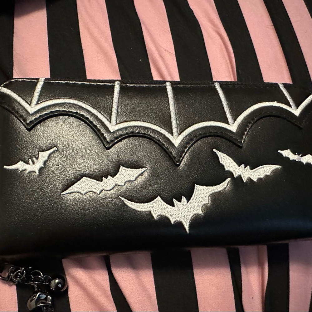 Black and White Bat Design Wallet